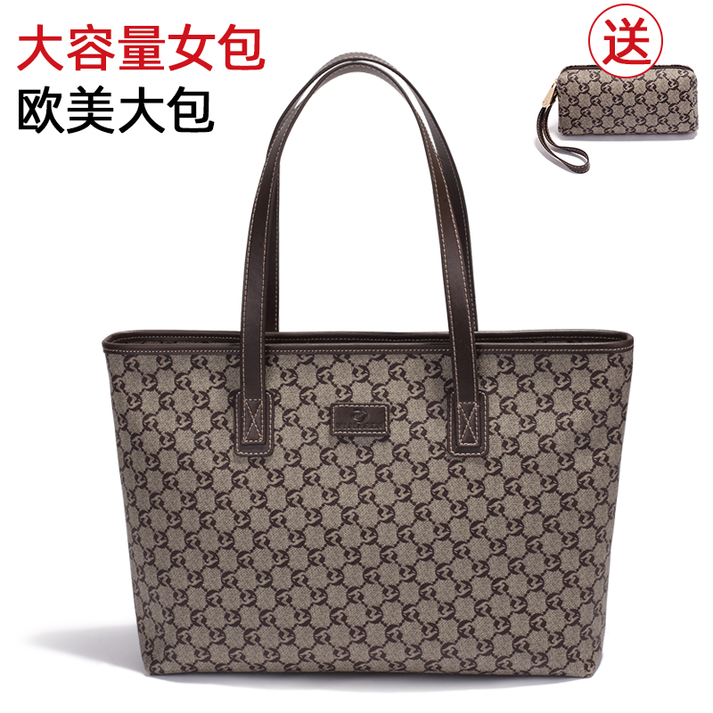 真皮女包2020新款潮时尚气质高级感单肩包女士大包包大容量托特包 Изображение 1 真皮女包2020新款潮时尚气质高级感单肩包女士大包包大容量托特包 Изображение 1