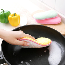 Magic wipe kitchen strong non-stick oil fiber dish towel brush bowl cloth rag sponge Double-sided washing pot brush descaling