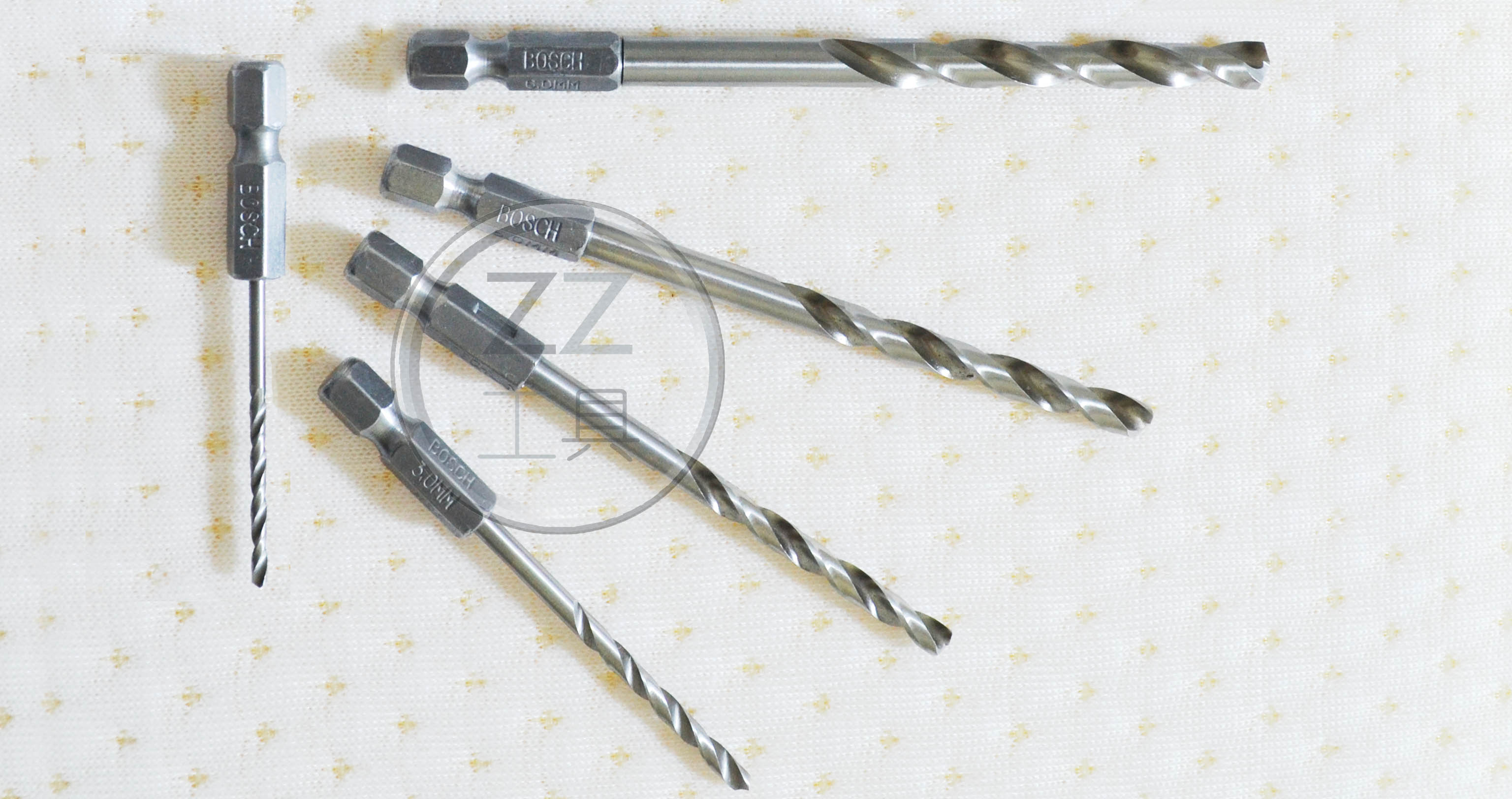 博世5支内六角麻花钻头套装2-6mm 1/4柄 电动螺丝刀起子机电钻用