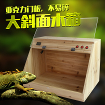 Reptile solid wood feeding box insulation breeding tortoise lizard snake Spider acrylic plate winter heating box thermostat