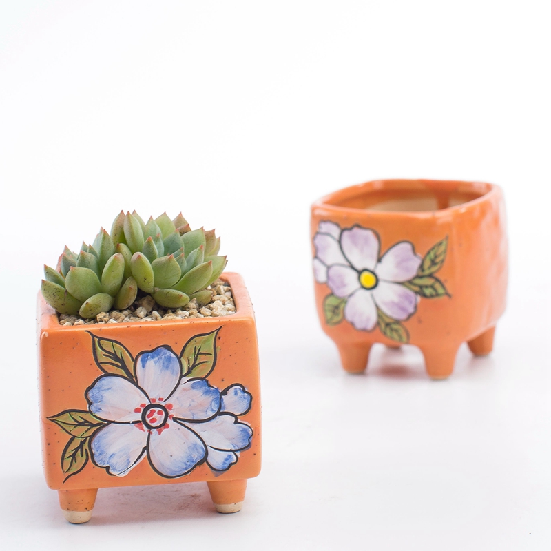 Hand - made combination household creative move small lovely delay jubilee set coarse pottery breathable fleshy flowerpot ceramics