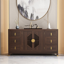 New Chinese Dining Side Cabinet Solid Wood Living Room Modern Lockers Restaurant Tea Water Containing Cabinet Ujin Wood Entrance to the family