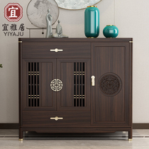 New Chinese Wujin Wood Solid Wood Dining Side Cabinet Door Hall Entrance Partition Cabinet Living-room Tea Water Cabinet Xuanguan Cabinet Modern Shoe Cabinet