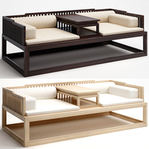 New Chinese Ukim Wood Wooden Bed Sofa Modern Minimalist Guest Hall Furniture Solid Wood Deck Chair Zen of the Rohan tatami