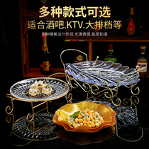 Acrylic Fruit Tray Plastic Plate Bar Snack Dish Melon Subpan High Foot Creative Ktv Special Pendulum Table Fruit Tray