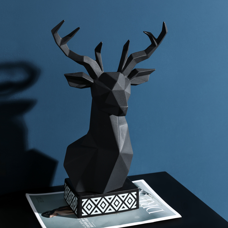 Nordic light key-2 luxury deer head furnishing articles show the sitting room porch ark, ceramic handicraft designer household soft outfit decoration