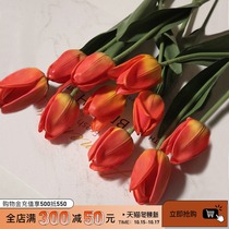 ins long feel moisturizing Tulip fake flower simulation Flower home living room entrance tour decoration flower decoration