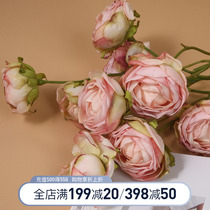 Nordic luxury rose simulation flower simulation flower room dining room table decoration floral upscale fake bouquet furnished