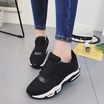Womens shoes 2017 Spring and Autumn new inside 8cm black sneakers female Korean version of all thin breathable travel shoes