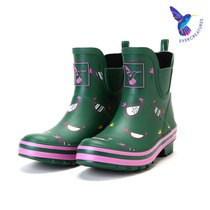 UK Evercreatures rain boots womens rain boots non-slip rain shoes water boots Cartoon chick print short tube