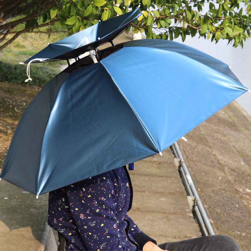伞帽头戴伞男女大号遮阳懒人户外超轻成人防晒钓鱼伞三折透气方便_7折