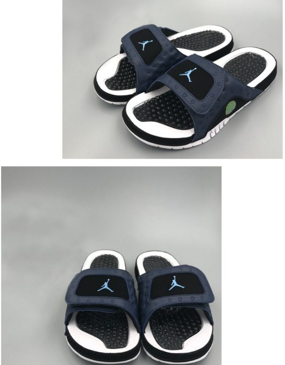 【bsh】air jordan aj13 男休闲凉拖鞋白黑蓝 684915-100-400 qe