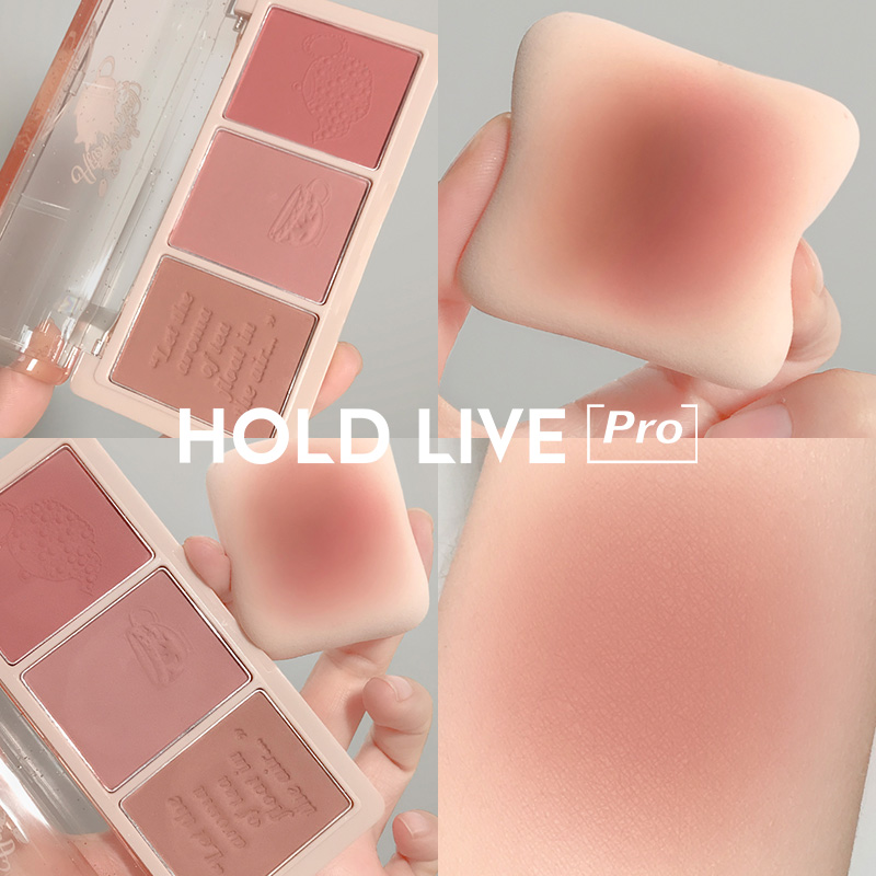 HOLD LIVE Recipes Garden Tricolour Blush Eye Shadow Progressive Layer Tea Brown Almond Milk Tea Natural Naked Makeup New Hands Women