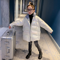 Girl winter light down jacket 2021 New Korean little girl fashion white coat light down coat tide