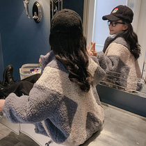 Girls autumn winter sweater coat 2021 New Korean version of childrens imitation Lamb hair girl foreign style winter coat