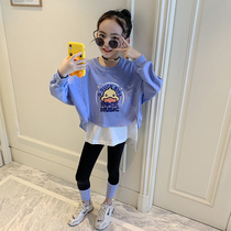 Girls fashionable foreign style two-piece set 2021 new spring and autumn ins tide childrens clothing children autumn explosive sweater set