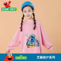 Sesame Street girls Net red ocean gas fashionable clothes 2021 Spring and Autumn New Korean version of the child casual cute coat