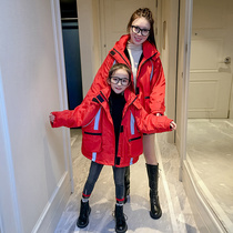 Parent-child mother and daughter Winter cotton clothes 2021 New Korean version of thick cotton clothes childrens clothing a family of three fashionable cotton-padded jacket