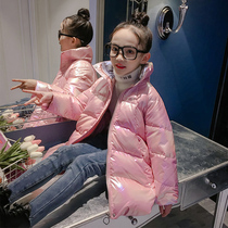 Girls cute winter down jacket 2021 New Korean version of childrens clothing children foreign-style coat thin down jacket tide