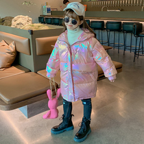 Girls Net red thick down jacket 2021 Winter wear new Korean version of female children Foreign Air white duck down jacket winter coat