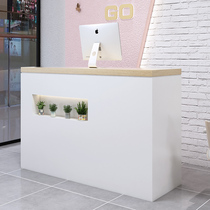Bar checkout counter Simple modern clothing shop barber shop Nordic style network red small reception reception desk