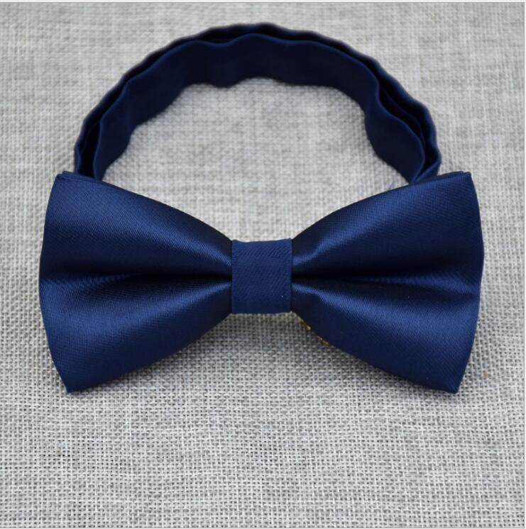 男士韩版经典纯色领结单色光面双层平头领结时尚素色亮面领结