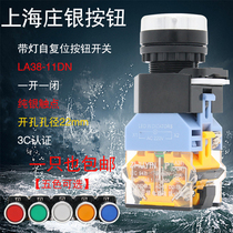 LA38-11D with light flat head Self-reset start switch Red Green Button 22MM 220V 24v 12V