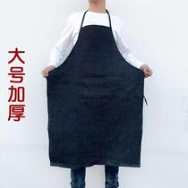 Denim apron labor insurance mens and womens sleeves thickened wear-resistant apron welding anti-fouling durable