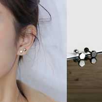 Earring screw black cool multi ear hole sterling silver needle ear cartilage earrings female 2021 New Tide ear bone nail fine needle