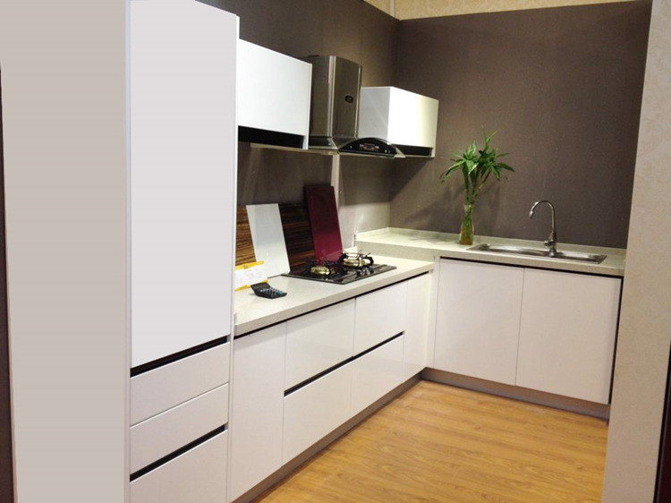 定做石英石台面整体橱柜 烤漆门板厨房橱柜定制 简约现代不锈钢_7折