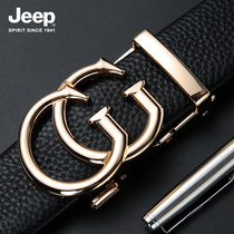 jeep double g automatic buckle business casual suit pure leather trendy ins first layer cowhide belt pants waist belt men