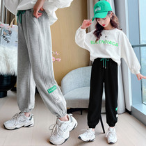 girls' sweatpants autumn winter 2022 new Korean style casual velvet children's outerwear leggings