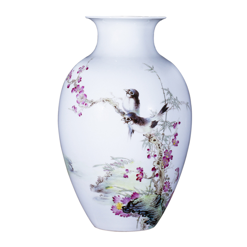 Jingdezhen ceramic furnishing articles hand - made big dried flower vase planting Chinese office sitting room porch decoration arts and crafts