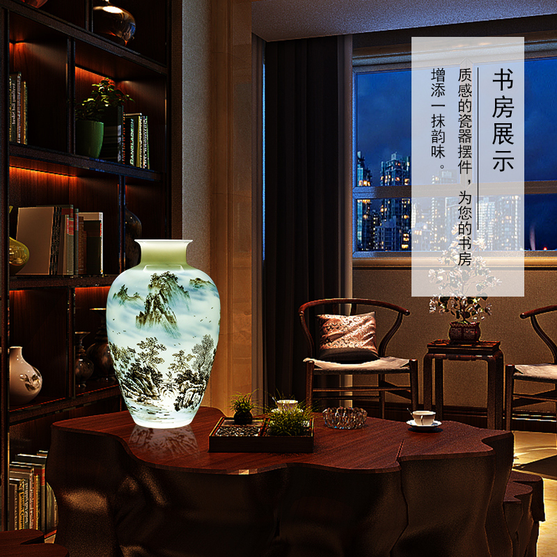 Jingdezhen ceramics hand - made of blue and white porcelain vase flower arranging akiyama agile Chinese style household act the role ofing is tasted the new home decoration