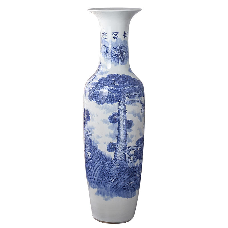 Jingdezhen ceramics of large vase manual hand - made guest - the greeting pine sitting room place flower arranging hotel opening