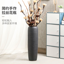 Nordic brushed floor flower arrangement dried flower ceramic flower Ware Jingdezhen ceramic decoration vase living room set