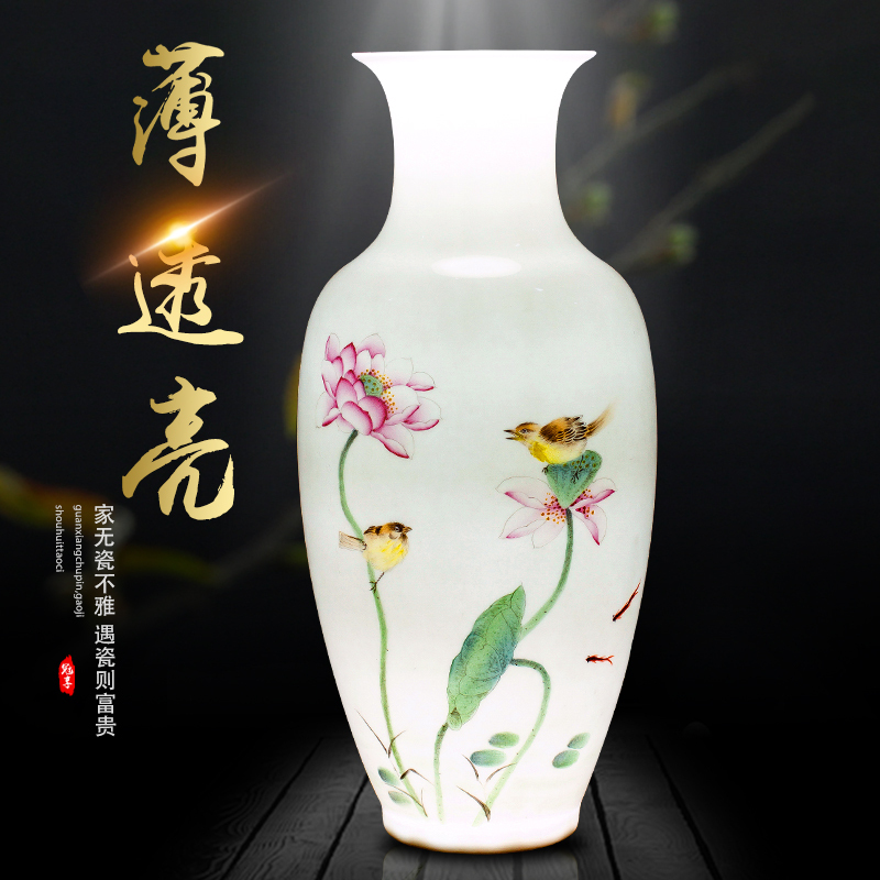 Jingdezhen ceramics new Chinese vase flower arranging home sitting room manual hand - made art crafts home furnishing articles