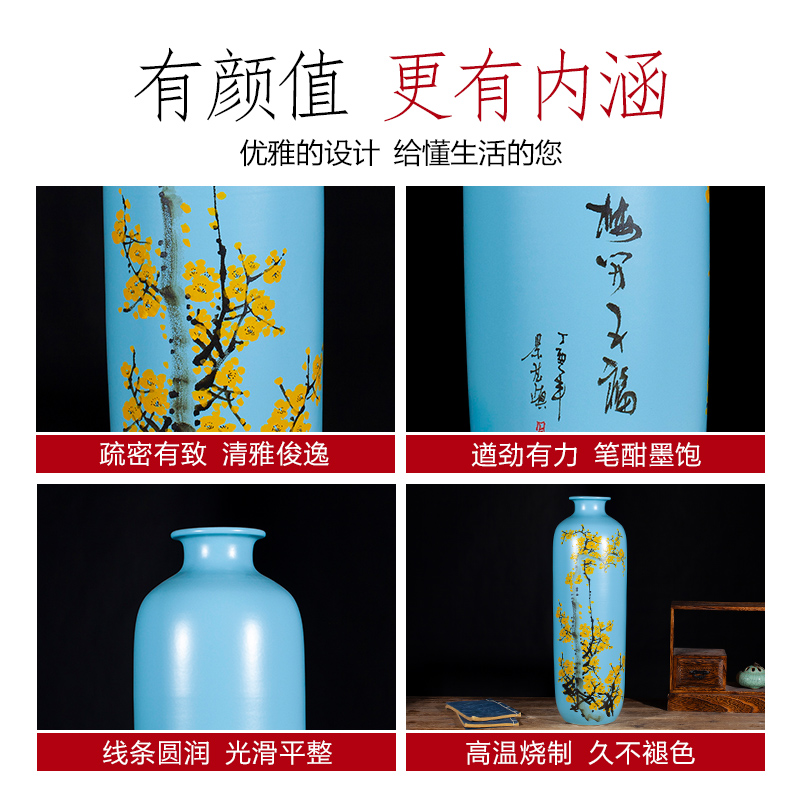 Jingdezhen ceramics modern new Chinese style of large vases, hand - made dried flowers, flower arrangement, the sitting room TV ark, furnishing articles