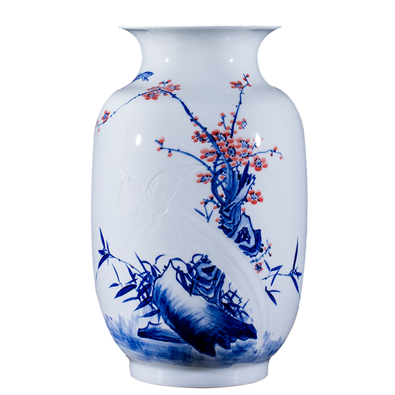 Jingdezhen ceramics hand - made vases, flower arranging is a brace bonanza archaize process decoration of Chinese style household furnishing articles