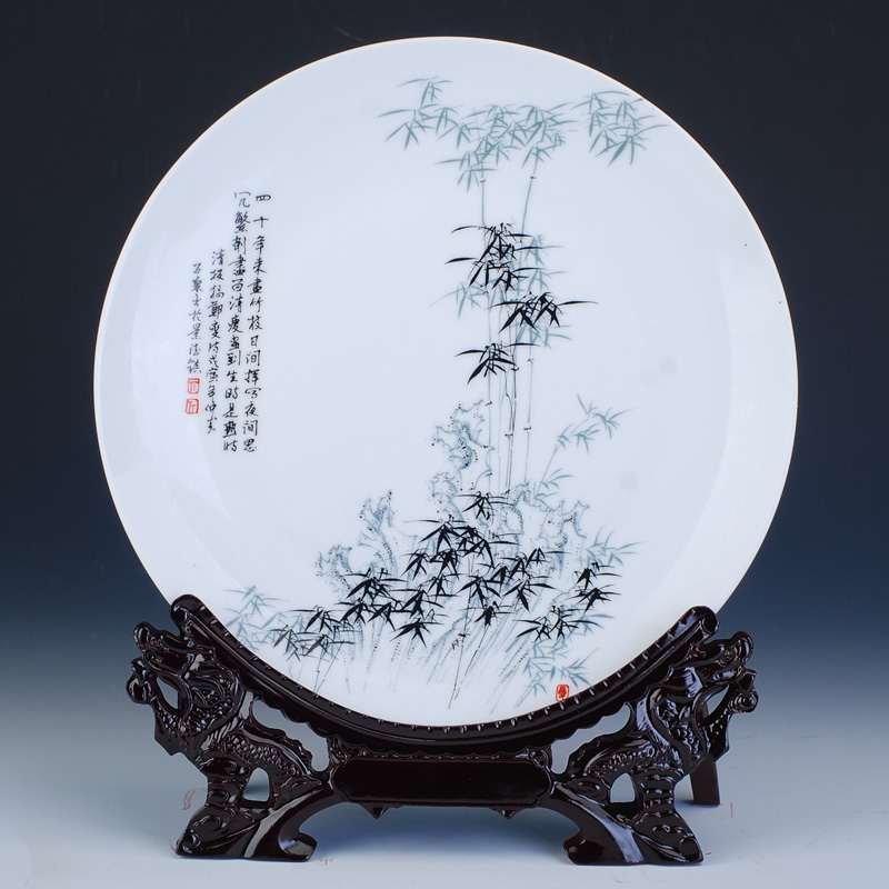 Hang dish of jingdezhen ceramics decoration plate of by patterns porcelain rhyme household adornment handicraft furnishing articles