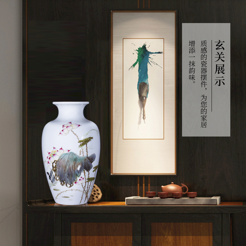 Jingdezhen ceramics, vases, flower arranging penjing masters hand made lotus decoration of Chinese style household decoration decoration