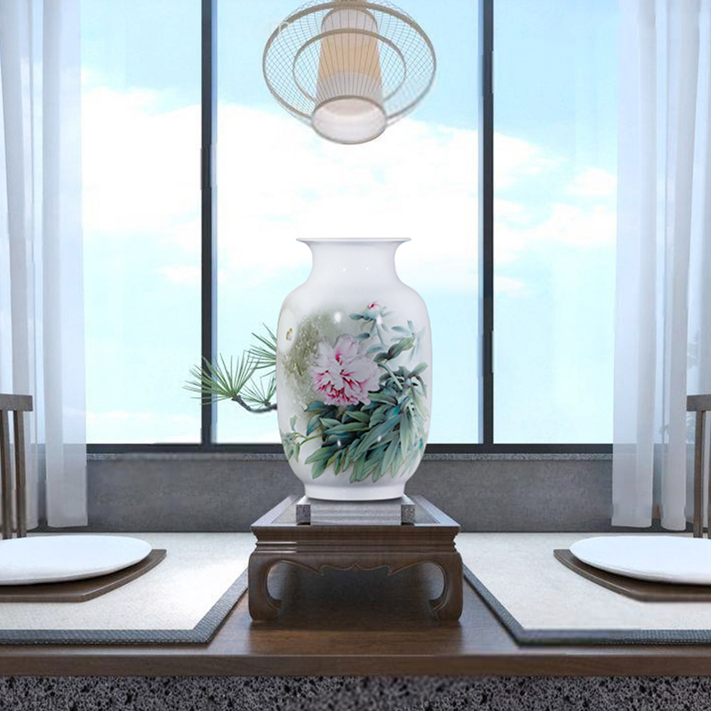 Jingdezhen ceramic furnishing articles hand - made vases, flower arranging new Chinese modern living room TV cabinet decoration decoration