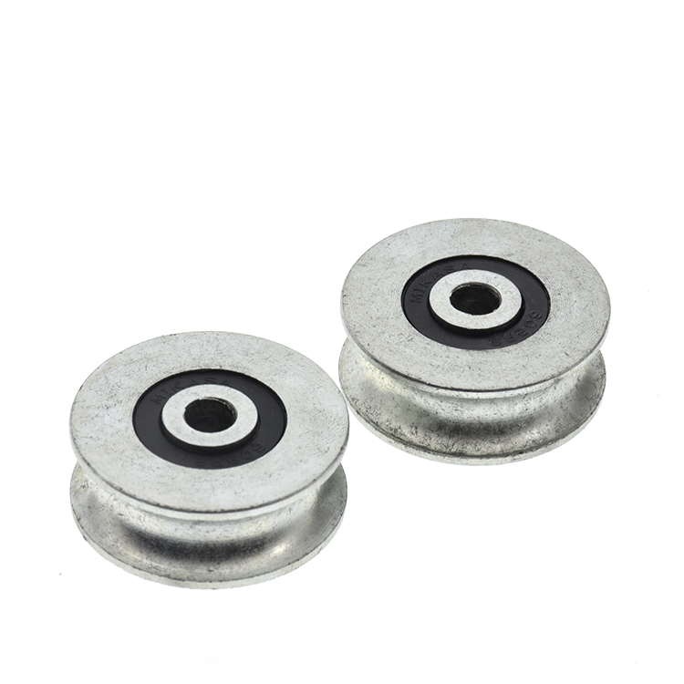 u槽轮非标槽轮滚动轮8mm轨道钢丝绳导轮r4铁轮镀锌防锈槽轮8*35