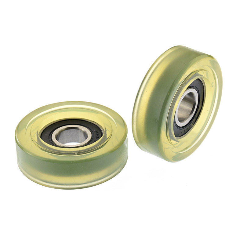 6001rs轴承滑轮包胶轮pu聚氨酯滚动平面压轮滚压轮静音12*45*14mm