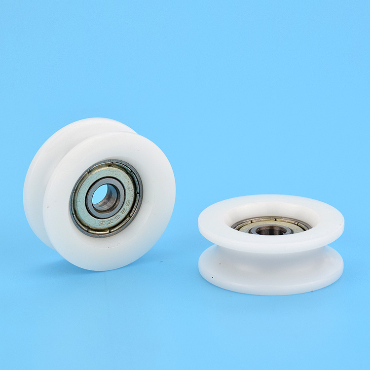 包塑pom凹槽导轮过线7mm直径槽轮滚动滑轮轴承u型小轮6*32*12mm