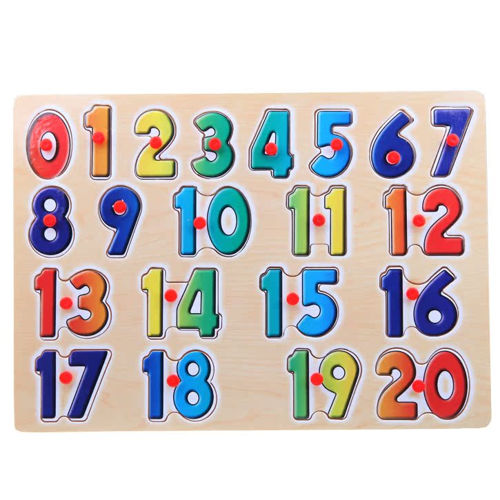 0-20数字/字母抓手 字母数字认知早教手抓板木质拼图玩具