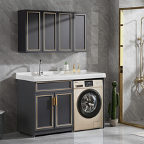 Washing machine cabinet integrated quartz stone countertop combination pool wash basin basin companion custom balcony wash wardrobe