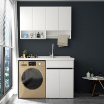 Balcony washing machine cabinet combination wash basin integrated Cabinet toilet custom quartz stone washbasin washing basin washing closet