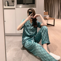 Explosion recommended~ins wind VIRRI CIAGA pajamas womens silk two-piece silk simple home clothes