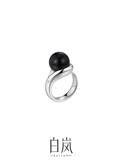 Bailan Black Agate Ring for Women Light Luxury Niche Design Sense 925 Silver New Fashion Hot Model QL3182-BK Bailan Black Agate Ring for Women Light Luxury Niche Design Sense 925 Silver New Fashion Hot Model QL3182-BK